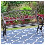 New  50 " Outdoor Garden Bench, Cast Iron Metal