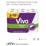 6 Triple Size Rolls of Paper Towels