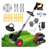 New  Weed Wacker Cordless Grass Trimmer (with 2).