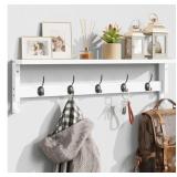 New  Coat Rack Wall Mount with Shelf, 28.9 Inches