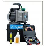 New OMT  AC Vacuum Pump and Gauge Set, 1/3 hp 4.5