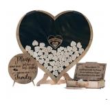 New Rustic Wedding Guest Book - Heart Frame
