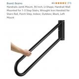 Handrails Jamb Mount, 36 Inch, U-Shape, Handrail