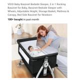 New- VOOI Baby Bassinet Bedside Sleeper, 3 in 1