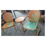 Vintage MCM 2  Lawn Chairs & Table