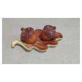 Russ Leaf Plate & Acorn Salt/Pepper Shaker Set