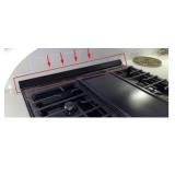 30" Slide In Range  Back Filler  Black