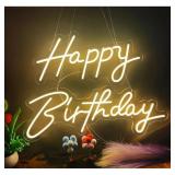 Large Happy Birthday Neon Signs for Backdrop,