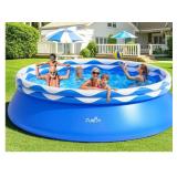 New Double Ring Inflatable Above Ground Pool Easy