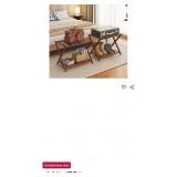 2 Pack Bamboo Luggage Rack for Guest Room, 26.77"