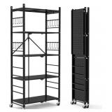 New Folding Storage Shelves with 20 Hooks, 5-Tier