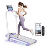 Purple Walking Pad Treadmill with 8% Incline &