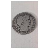 Estate**. 1909-S Barber Half Dollar