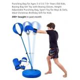 Kids Punching Bag Toy w/ Gloves, Blue *appears
