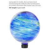 NEW 10" Blue & Green Hand Painted Gazing Ball