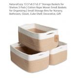 NEW 3 Pk Cotton Rope Storage Baskets, 13.5" x