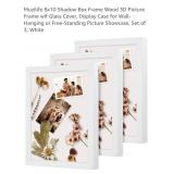 NEW Set of 3 - 8" x 10" Shadow Box Frame w/ Glass