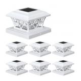 7 Pk - 6" x 6" Post Cap Solar Lights, White