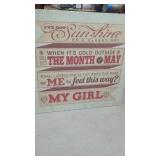 Lyricology " My Girl" Wood Art Work 12" x 12"