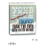 Lyricology Higher and Higher Wall Art. Wood 12" x