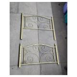 Twin Size Metal Headboard & Footboard Only, Gold,
