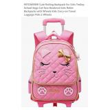 Pink Kitty Backpack w/ Removable Wheels &