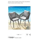 NEW Set of 2 Patio Chair Set, Wicker w/ Cushions,