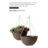 NEW Set of 2 - 13" Hanging Planters, New Iron