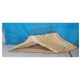 NEW 10 Pk Wooden Hangers w/ 360ï¿½ Swivel Chrome