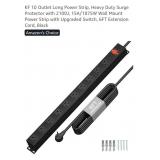 NEW 10 Outlet Power Strip w/ 2100J, 15A/1875W,