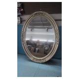 Estate .. 24" x32"  Oval Beveled Mirror ( Silver)