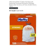 120 Ct Hefty White 13 Gal Trash Bags w/