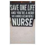 Nurse  Wood  Wall Plaque 8"x 8"