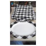 4 Black & White Buffalo Plaid Curtain Panels 41"