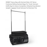 28" Rolling Duffle Bag w/ Garment Rack, Black &