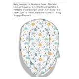 Baby Lounger & Little Pillow,  Elephants