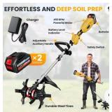 New Cordless Tiller Cultivator, 21V 450RPM