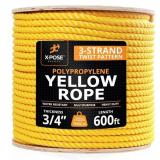 New Sea Strand Yellow Twisted Polypropylene Rope,