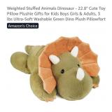 22.8" - 3lb Weighted Stuffed Green Dinosaur -