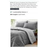 5 Pc Twin XL Bed In a Bag, Grey*appears new