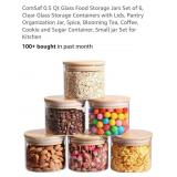 NEW Set of 6 - 0.5 Qt Glass Food Storage Jars w/