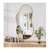 46" x 26" Irregular Shape Mirror, Gold