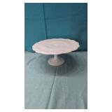 Estate..Vintage Milk Glass Cake Stand 11" round x