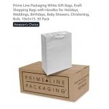 49 Pk White Gift Bags w/ Cotton Handles, 10" x 5"