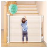 New Auto Lock Retractable Baby Gate, White Color