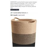 Woven Cotton/ Jute Rope Basket/Hamper, Large,