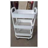 White 3  Tier Rolling Cart.  18" W x 32" Tall  x