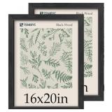 2 New 16x20 Picture Frame  Black Solid Wood