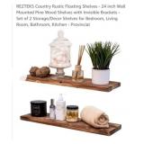 NEW Set of 2 Country Rustic Floating Shelves -