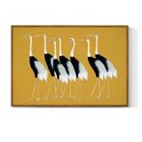 Seven Cranes Framed Wall Art Canvas, 24" x